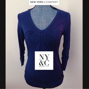 NY&CO Purple 3/4 sleeve with Ruching